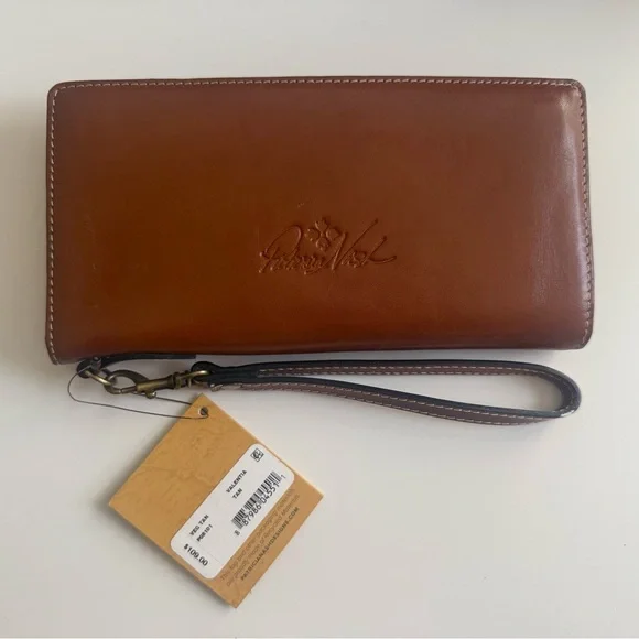 NWT Patricia Nash Brown Leather Wristlet Wallet - Picture 2 of 7